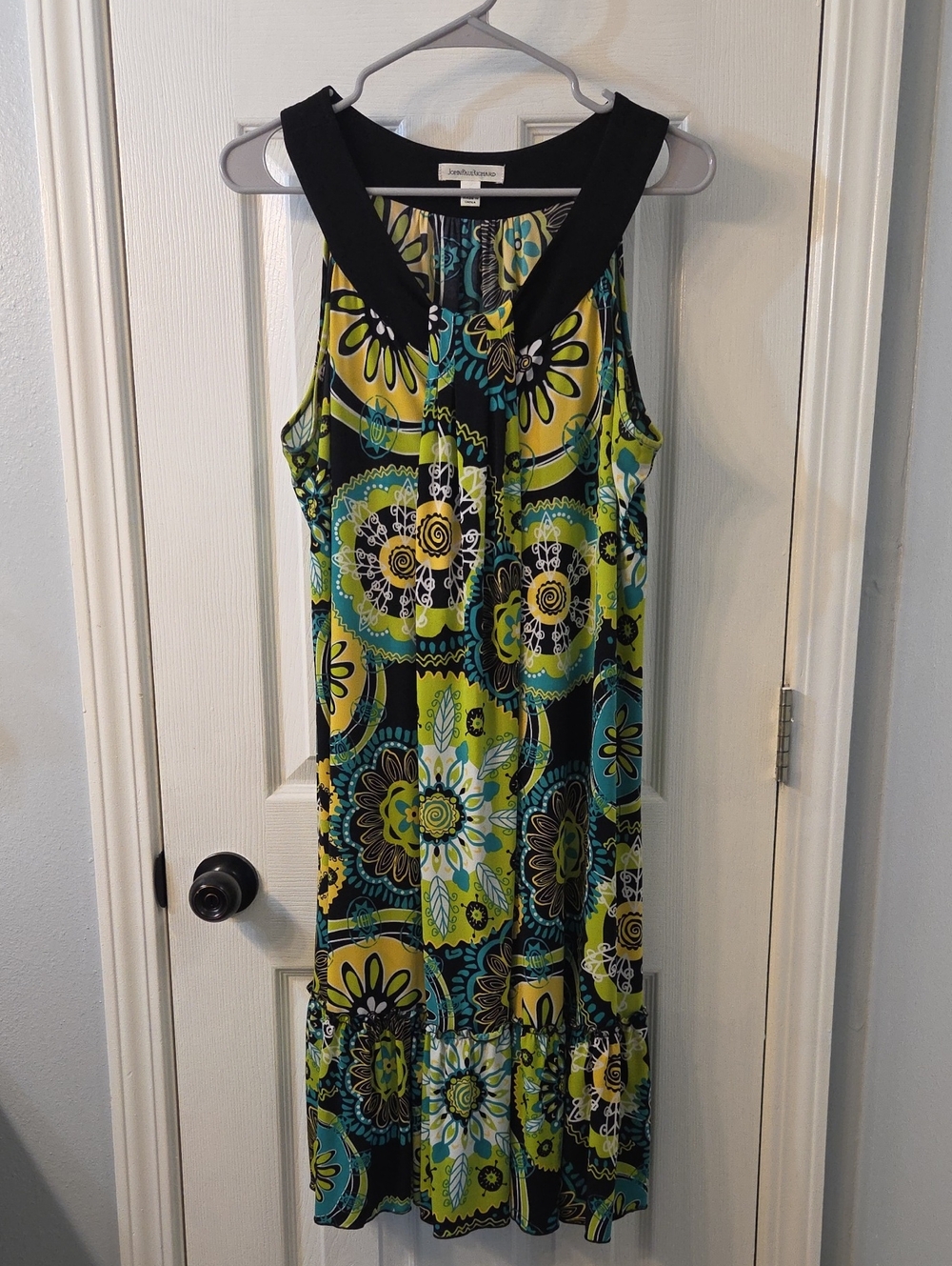 JohnPaulRichard Black, Yellow, Lime & Teal Floral Midi Dress